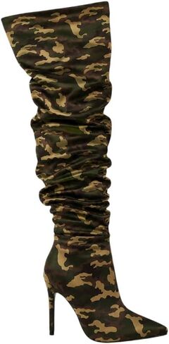 PAZZLE Women Thigh High Slouch Stiletto Heel Over the Knee Boot in Kuwait