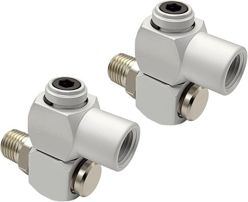 2 Pcs 1/4'' NPT Swivel Air Fittings,360° Rotating Air Hose Fittings | 360° Rotation Solving the Problem of Tracheal Torsion;Lightweight and rust-resistant aluminum;Dual port universal adapter in Kuwait