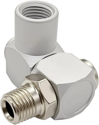 2 Pcs 1/4'' NPT Swivel Air Fittings,360° Rotating Air Hose Fittings | 360° Rotation Solving the Problem of Tracheal Torsion;Lightweight and rust-resistant aluminum;Dual port universal adapter in Kuwait