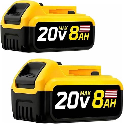 8.0Ah 20V Replacement for Dewalt 20V Max Battery | Compatible with Dewalt 20V Cordless Power Tools High Capacity 2 Packs in Kuwait
