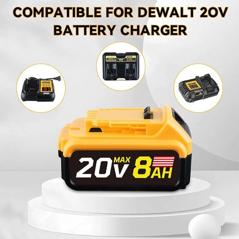 8.0Ah 20V Replacement for Dewalt 20V Max Battery | Compatible with Dewalt 20V Cordless Power Tools High Capacity 2 Packs in Kuwait