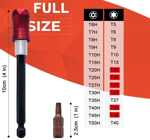Torx Bit Set 28+1pcs (T5-T50), 1/4 Hex-Shank S2 Steel Security Torx Bit Set, Magnetic Tamper Proof Star Bit Set with 4" Long Bit Holder and Storage Box in Kuwait