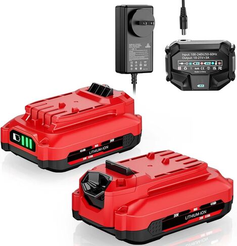 Upgraded 2-Pack 4.0Ah Replacement for Craftsman 20V Battery, Compatible with Craftsman V20 Battery CMCB202 CMCB202-2 CMCB204 CMCB205 Cordless Power Tools with CMCB104 20V Battery Charger in Kuwait