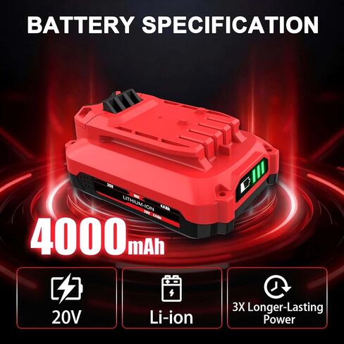 Upgraded 2-Pack 4.0Ah Replacement for Craftsman 20V Battery, Compatible with Craftsman V20 Battery CMCB202 CMCB202-2 CMCB204 CMCB205 Cordless Power Tools with CMCB104 20V Battery Charger in Kuwait
