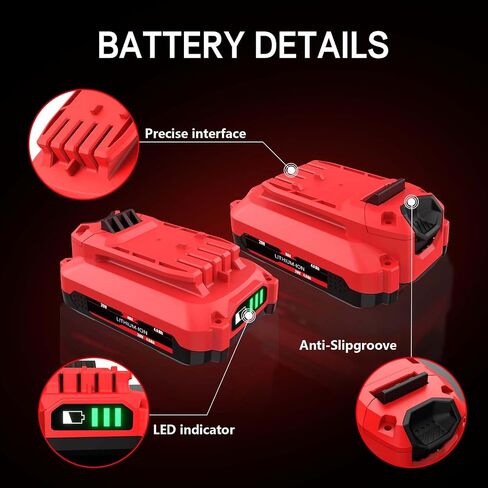 Upgraded 2-Pack 4.0Ah Replacement for Craftsman 20V Battery, Compatible with Craftsman V20 Battery CMCB202 CMCB202-2 CMCB204 CMCB205 Cordless Power Tools with CMCB104 20V Battery Charger in Kuwait