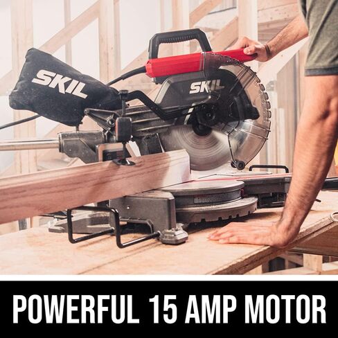 Skil 10" Dual Bevel Sliding Compound Miter Saw (MS6305-00) and BORA Portamate PM-4000 Heavy Duty Folding Miter Saw Stand with Tool Mounting Bars in Kuwait