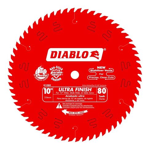 Freud (Pack of Two - D1080X) Diablo 10" 80-Tooth ATB Saw Blade w/5/8" Arbor&PermaShield Coating in Kuwait