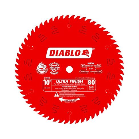 Freud (Pack of Two - D1080X) Diablo 10" 80-Tooth ATB Saw Blade w/5/8" Arbor&PermaShield Coating in Kuwait