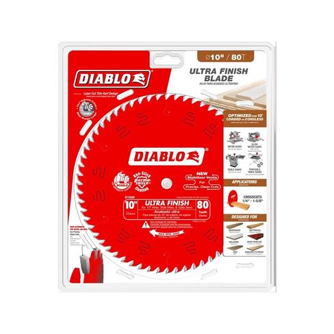 Freud (Pack of Two - D1080X) Diablo 10" 80-Tooth ATB Saw Blade w/5/8" Arbor&PermaShield Coating in Kuwait