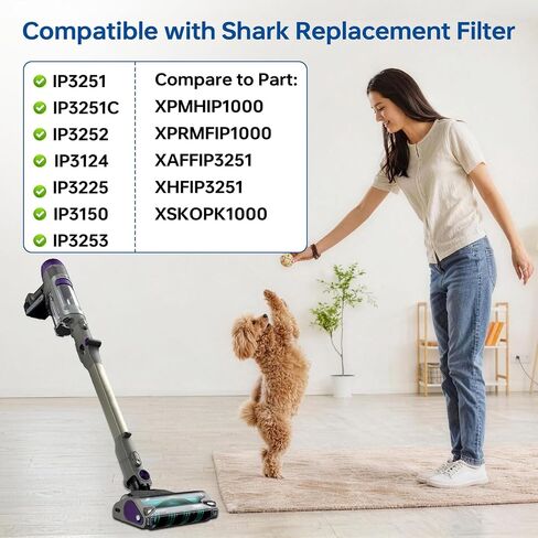 Katerelis Replacement Filter for Shark IP3251 IP3253 IP3252 IP3124 PowerDetect Cordless Vacuum, 2 Auto-Empty, 2 Pre-Motor Assembly, 2 Handheld Post-Motor, 2 Pre-moter Filter, 1 Brush Roll in Kuwait