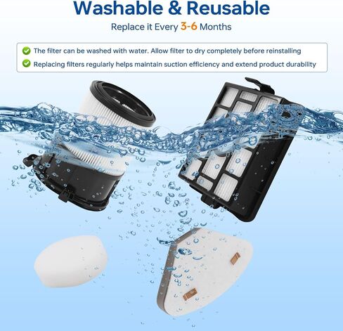 Katerelis Replacement Filter for Shark IP3251 IP3253 IP3252 IP3124 PowerDetect Cordless Vacuum, 2 Auto-Empty, 2 Pre-Motor Assembly, 2 Handheld Post-Motor, 2 Pre-moter Filter, 1 Brush Roll in Kuwait
