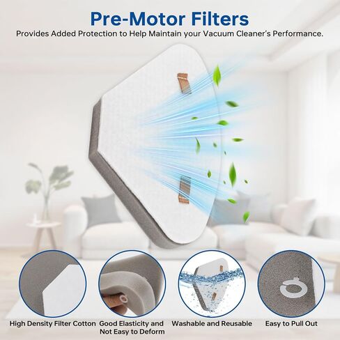 Katerelis Replacement Filter for Shark IP3251 IP3253 IP3252 IP3124 PowerDetect Cordless Vacuum, 2 Auto-Empty, 2 Pre-Motor Assembly, 2 Handheld Post-Motor, 2 Pre-moter Filter, 1 Brush Roll in Kuwait