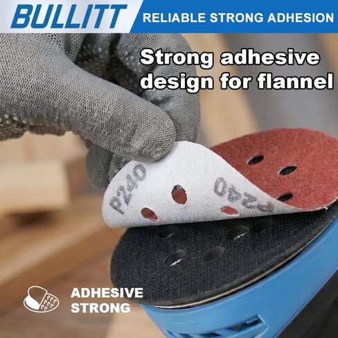 BULLITT 90Pcs 5-Inch 8-Hole (125mm) Hook and Loop Zirconia Sanding Discs, 40/60/80/120/180/240/320/400 Mixed Grit Round Orbital Sanding Discs for Random Orbital Sander in Kuwait