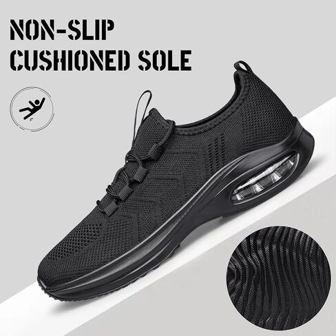Women's Walking Shoes Wide Width Cushion Non Slip Tennis Shoes Wide Toe Box Sneakers Running Workout Gym Nurse Sports Athletic Lightweight Breathable Comfortable Zapatos para Mujer Black Size 10 in Kuwait