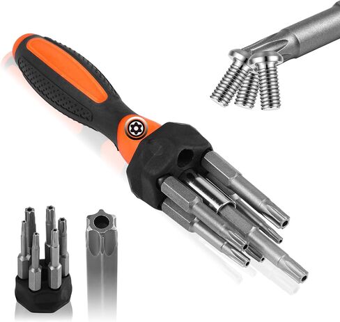 10PCS 5 Point Security Torx Bit Set, Tamper Proof 5-Lobe Star Screwdriver Bits, Magnetic S2 Alloy Steel Security Bits, 1/4 Inch Hex Shank 50mm / 2 Inch, TT8-TT45 with Storage Box in Kuwait