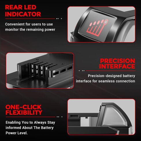 7.0Ah 18V 2 Pack Li-ion Replacement for Milwaukee Battery 48-11-1852 | Fits 48-11-1860 48-11-1850 48-11-1840 48-11-1828 tools. Lithium-ion cells, LED fuel gauge. Drills, saws, trimmers in Kuwait