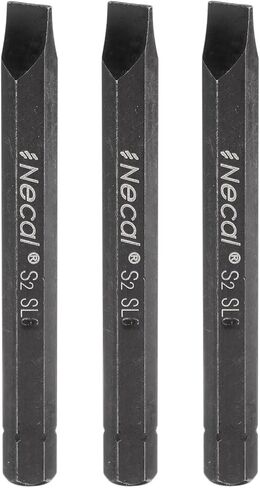 HARFINGTON 3pcs SL8 Slotted Screwdriver Bit 5/16" Hex Shank 32mm/1.26" Length Magnetic Flat Head Hex Bits S2 Steel Screw Driver Bit for Impact Electric Screw Driver Power Tools, Black in Kuwait
