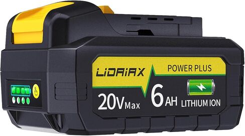 2 Pack True 6.0Ah Capacity Lithium Ion Replacement Battery Suitable for Dewalt 20V Max Tool, High Power Cell for DCB200 DCB201 DCB203 DCB204 DCB207 DCB181 DCB180 DCD/DCF/DCG Series Tools in Saudi Arabia