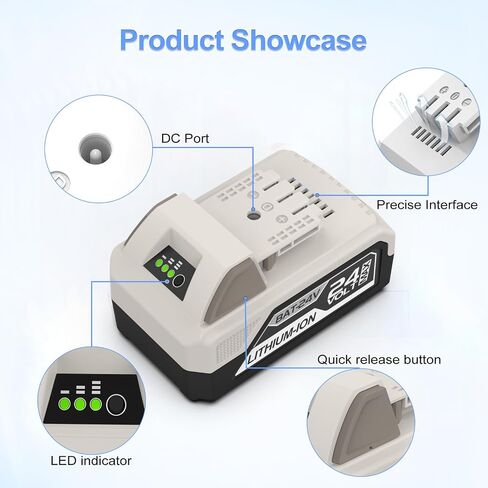2Pack 6500mAh 24V Battery for Snow Joe 24V Battery, Compatible with Snow Joe 24V 24VBAT-LTW 24VBAT-LTE 24VBAT-LT 24VBAT 24V-X2-SB18 24VBAT-XR iON+ System for Joe iON+ 24V Series Battery in Kuwait