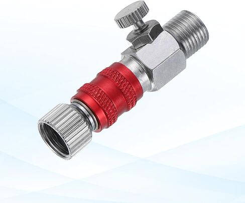 PATIKIL 1/8 Air Brush Connector Adapter, 3pcs Air Brush Quick Connect Air Brush Airflow Control Valve Quick Release Disconnect for Air Brush Hose, Red Silver in Kuwait
