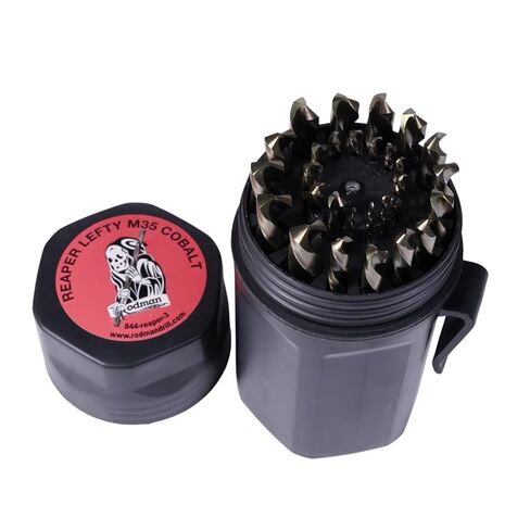 Rodman Reaper Left-Hand Drill Bit Set, 29-Piece | M35 cobalt HSS left-hand bits with 135° split point for removing bolts, studs and screws. Drills through metal. in Kuwait