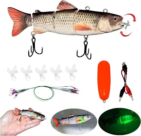 Fishing Lures Electric Lure Swimbait USB Rechargeable Bait Crankbait Automatic Swimming Lifelike Fish Fishing Tackle 5.12" in Saudi Arabia
