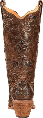 Corral Women's Chocolate Lizard Inlay Snip Toe Cowgirl Boots C2118 (11 B(M) US) in Kuwait