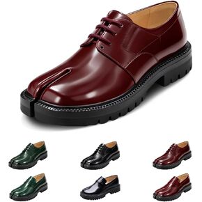 Women's Split Toe Loafers Patent Leather Platform Oxfords Unique Tabi Shoes Chunky Lug Sole Comfortable Dress Shoes for Gothic Streetwear Fashion in Kuwait