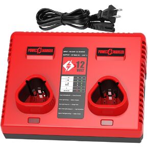 Dual Port 12V Charger Replacement for 12Volt Battery Charger 48-59-2401 Compatible with Lithium Battery 48-11-2401 48-11-2420 48-11-2440 48-11-2460 48-11-2412 48-11-2411 48-11-2402 in Kuwait