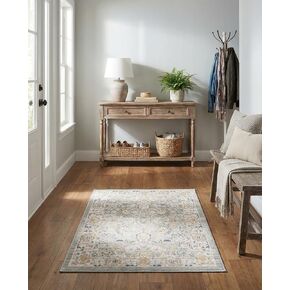 Rugs.com Whitney Collection Rug – 7' Round Powder Pink Low Rug Perfect for Kitchens, Dining Rooms in Kuwait