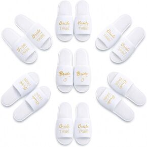 7Pairs Wedding Slippers Bulk for Bride Bridesmaids, Disposable Open Toe Shoes for Bachelorette Party Gifts Favors Non Slip in Kuwait