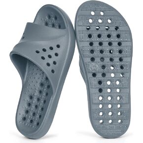 Shower Shoes for Womens Mens Slides | Quick Drying,with Arch Support,Beach Sandals,Non Slip,Summer,Bathroom,Indoor,Massage House Slippers,Drain Holes in Kuwait