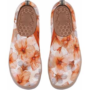 Women's Slip On Casual Loafers Walking Travel Sneakers Knit Art Painted Comfort Lightweight Shoes Beautiful Flowers in Kuwait