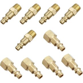 1/4 Inch Air Plug 10PCS Air Hose Connectors MNPT*5 FNPT*5 Air Plug Brass Connect Fitting Industrial Hose Quick Connect Fitting for Compressor in Saudi Arabia