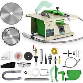 Pro Lapidary Saw for Cutting Rocks with Vise Attachment | Jewelry Rock Saw 1380W Rock Cutter for Crafts Lapidary Equipment for DIY Gem Stone Grinding Woodworking Carving in Kuwait