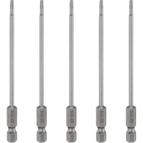 Harfington 5pcs TT15 Security Torx Head screwdriver bit 4 "(100mm) long 1/4" Hex shank tarkper proot in Kuwait