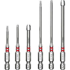 Hex Shank Pagoda Screwdriver Bits Set 6 Pcs Magnetic Multiple Sizes | Drill Bits Fit Electric Drills, Power Screwdrivers and Wrenches For General Repair Work in Kuwait
