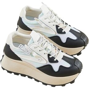 Women's Fashionable Sports Shoes - lace-up Thick-Soled Casual Shoes - Rubber Sole - Multiple Color Options - Suitable for All Seasons in Saudi Arabia