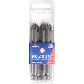 Mayhew Tools 19239-8 USA Phillips Power Bit, NO. 2 x 3.5", 8-Pack in Saudi Arabia