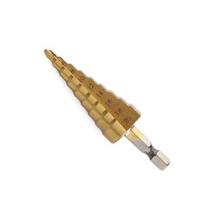 1/4" Hexagon Shank 4-20mm Titanium Coated Spiral Grooved Step Drill Bit HSS Step Drill Bit for Plastic Wood Metal Multi-Hole Taper Drill in Kuwait