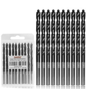 Luckyway 7/32" M35 Cobalt Drill Bits Titanium Aluminum Nitride Coated (TiAlN) with Bullet Point Tip Perfect for Steel, Hard Metal, Cast Iron 10-Piece in Kuwait