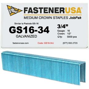 3/4" Leg x 1/2" Crown 16GA GALV GS-16 Staples 5,000ct in Kuwait