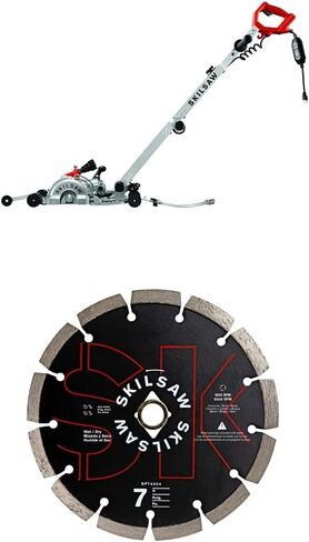 SKIL 7" Walk Behind Worm Drive Skilsaw for Concrete with Segmented Diamond Saw Blade (SPT79A-10 & SPT4004) in Kuwait