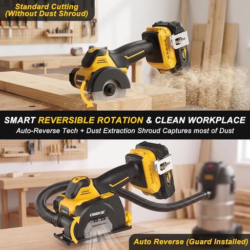 3" Brushless Cordless Cut-Off Tool Compatible with DeWalt 20V Max Battery (Tool Only), 20000 RPM Mini Angle Grinder with Reversible Rotation & Dust Port, LED Light, Lightweight for Metal, Tile & Wood in Kuwait