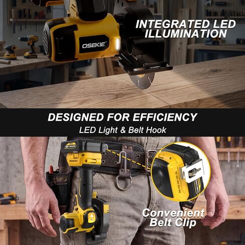 3" Brushless Cordless Cut-Off Tool Compatible with DeWalt 20V Max Battery (Tool Only), 20000 RPM Mini Angle Grinder with Reversible Rotation & Dust Port, LED Light, Lightweight for Metal, Tile & Wood in Kuwait