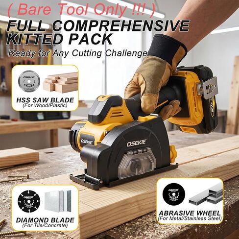 3" Brushless Cordless Cut-Off Tool Compatible with DeWalt 20V Max Battery (Tool Only), 20000 RPM Mini Angle Grinder with Reversible Rotation & Dust Port, LED Light, Lightweight for Metal, Tile & Wood in Kuwait