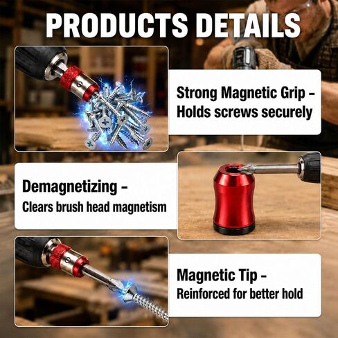 6 Pcs Screwdriver Bit Magnetic Ring Set, Removable Household Drill Bit Thread Ring Set DIY Repair Alloy Screwdriver Bit Holder Universal Hex Screwdriver and Electric Screwdriver Bit Holder in Kuwait