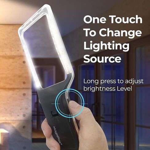 4X Large Magnifying Glass with [Anti-Glare & Fully Dimmable LEDs]-Evenly Lit Viewing Area-The Best Lighted Magnifier for Reading Small Fonts, Low Vision Seniors, Macular Degeneration, Inspection in Saudi Arabia