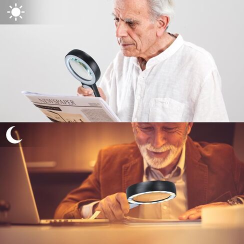Handheld Magnifying Glass with Light, 30X 4IN Large Lighted Magnifier Glasses 18 LED 3 Modes Illuminated Magnify Lens for Seniors Rreading Book Macular Degeneration Coins Jewelry Kid Hobby Gifts in Saudi Arabia