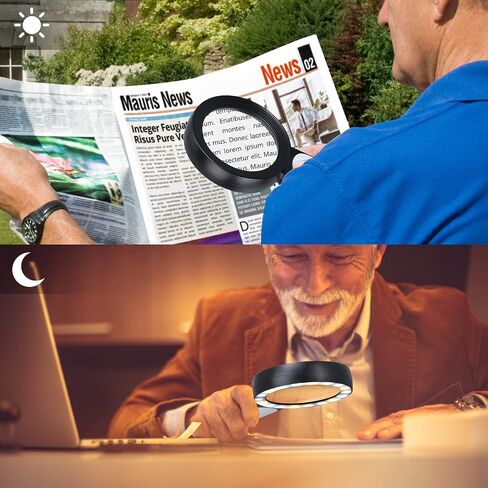 Handheld Magnifying Glass with Light, 30X 4IN Large Lighted Magnifier Glasses 18 LED 3 Modes Illuminated Magnify Lens for Seniors Rreading Book Macular Degeneration Coins Jewelry Kid Hobby Gifts in Saudi Arabia